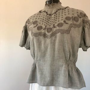 Joie embroidered cotton blouse